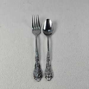 Vintage Rose Stainless Merchandice Service Flatware Set Dessert Spoon Fork Japan